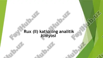rux(ii)kationing analitik kimyosi — PPTX