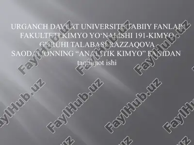 analitik kimyo — PPTX