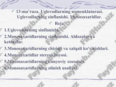 uglevodlar haqida ma'lumot — PPT