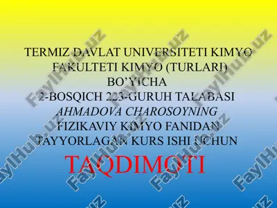 kurs ishi uchun taqdimot — PPTX