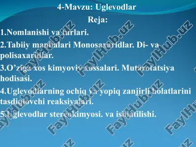 uglevodlar — PPT