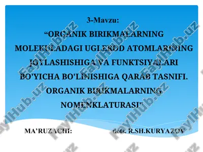 organik birikmalar — PPT