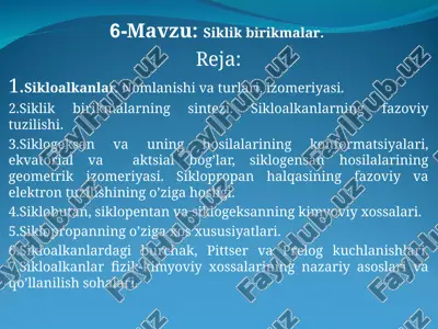siklik birikmalar — PPT