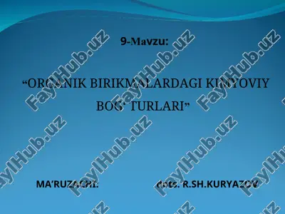 kimyoviy bog'lar turlari — PPT