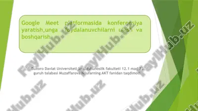 google meet platformasi — PPTX