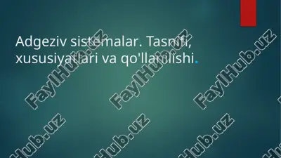 adgeziv sistemalar — PPTX