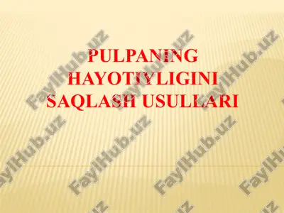 pulpaning hayotiyligini saqlash usullari — PPTX