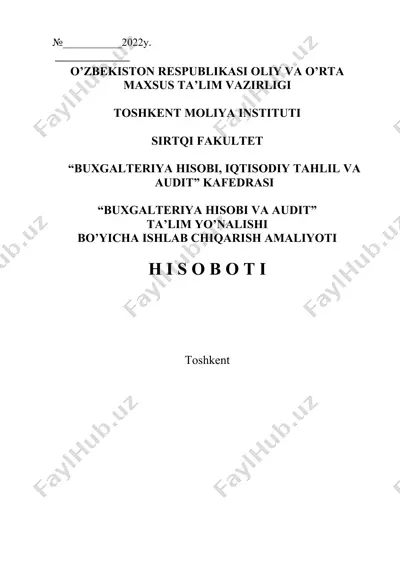 “poytaxt avto parking” mchj da amaliyot hisoboti — DOCX