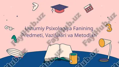 umumiy psixologiya fanining predmeti, vazifalari va metodlari — PPTX