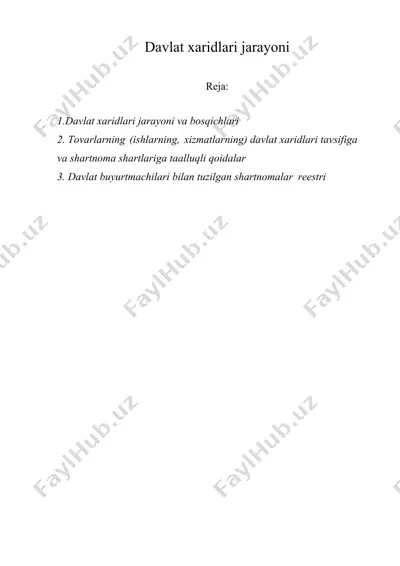 davlat xaridlari jarayoni — DOCX