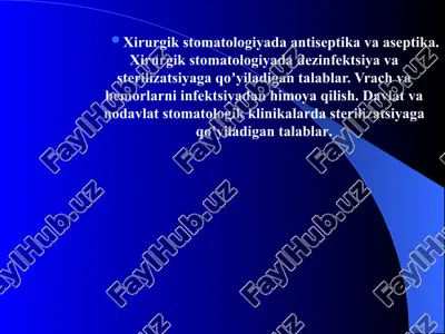 antiseptika va aseptika — PPTX