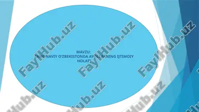 zamonaviy o’zbekistonda ayollarning ijtimoiy holati — PPTX