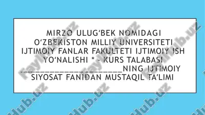 chexiya respublikasining ijtimoiy siyosati — PPTX