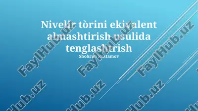 geodeziya fanini o'rganish — PPTX