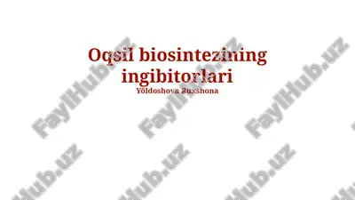 oqsil biosintezining ingibitorlari — PPTX