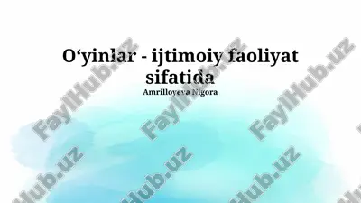 onlayn o'yinlar va ijtimoiy tarmoqlar — PPTX