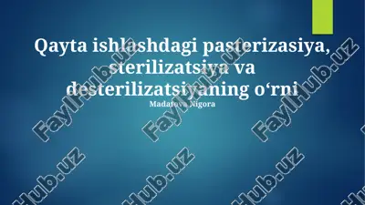 plazma sterillashtirish usuli — PPTX