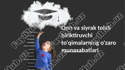 qon va siyrak tolali biriktiruvchi to'qimalarning o'zaro munasabatlari — PPTX