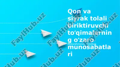 qon va siyrak tolali biriktiruvchi to'qimalarning o'zaro munosabatlari — PPTX