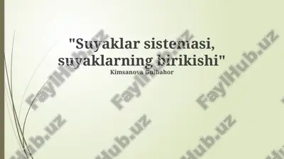 suyaklar sistemasi, suyaklarning birikishi — PPTX