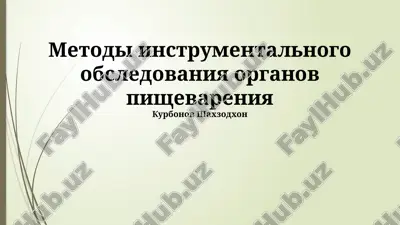 metodi instrumentalnogo obsledovaniya organov pishevareniya — PPTX