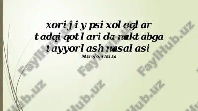 maktabga tayyorgarlik tavsiflari — PPTX