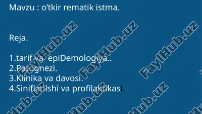 o‘tkir rematik isitma — PPTX
