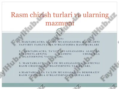 rasm chizish turlari va ularning mazmuni — PPTX