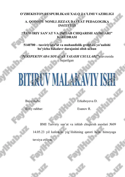 "perspektivada soyalar yasash usullari" — DOC