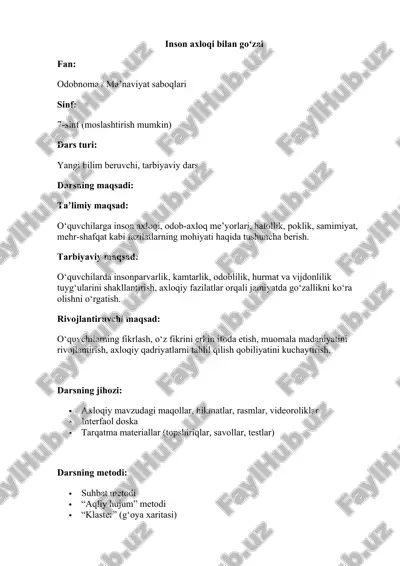inson axloqi bilan goʻzal — DOCX