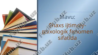 shaxs ijtimoiy-psixologik fenomen sifatida — PPTX
