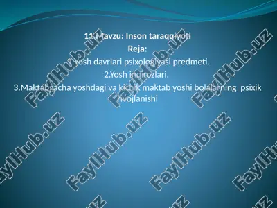 inson taraqqiyoti — PPTX