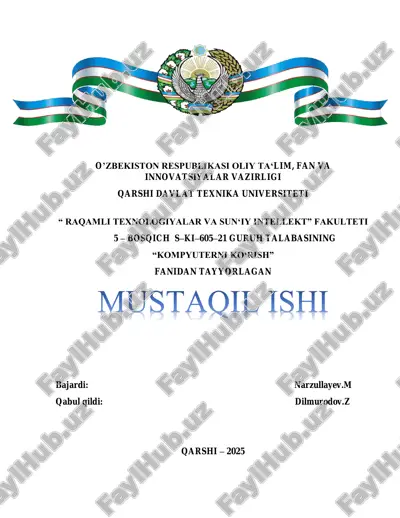 kompyuter ko‘rishining tibbiyot soxasida qo‘llanilishi — PDF