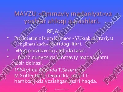 ommaviy madaniyat — PPT