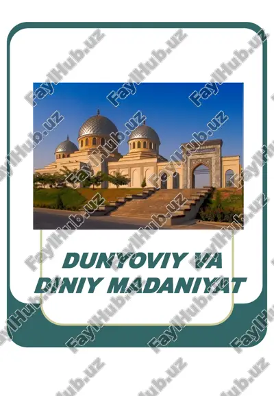 dunyoviy va diniy madaniyat — PPT