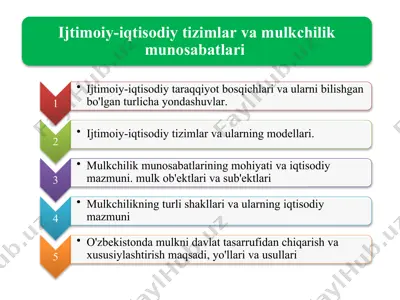 ijtimoiy-iqtisodiy tizimlar va mulkchilik munosabatlari 2 — PPTX