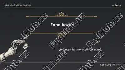 fond bozori javlonova soraxon mmt-72k guruh — PPTX