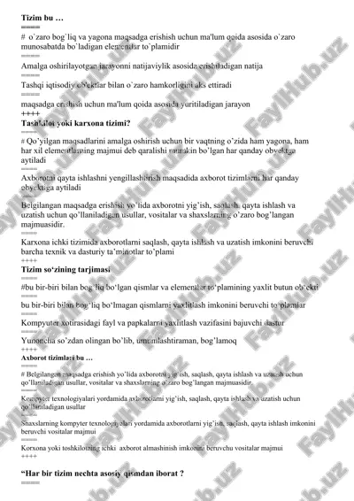 tashkilot yoki karxona tizimi? — DOCX