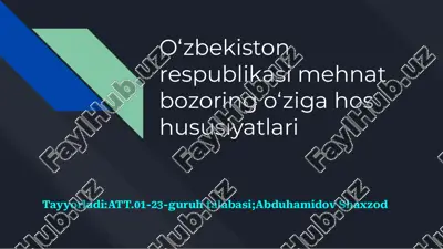 oʻzbekiston mehnat bozori — PDF