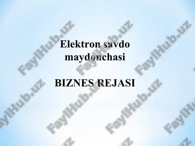 elektron savdo maydonchasi — PPT