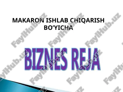 makaron ishlab chiqarish bo’yicha — PPT