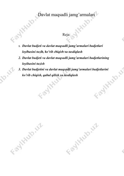 davlat maqsadli jamg’armalari — DOC