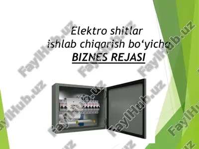 elektro shitlar ishlab chiqarish bo‘yicha biznes rejasi — PPT