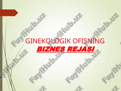 ginekologik ofisning biznes rejasi — PPT