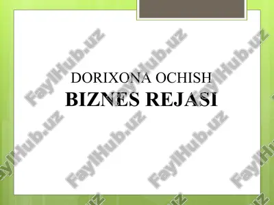 dorixona ochish biznes rejasi — PPT