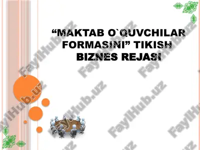 maktab o`quvchilar formasini tikish biznesrejasi — PPTX
