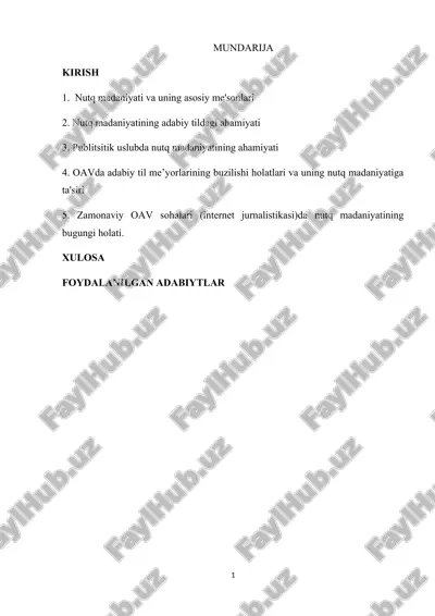 nutq madaniyati va uning asosiy me'sonlari — DOCX