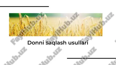 donni saqlash usullari — PDF