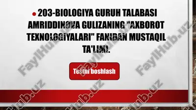 biologiya testi — PPTX