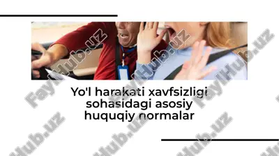yo'l harakati xavfsizligi sohasidagi asosiy huquqiy normalar — PDF